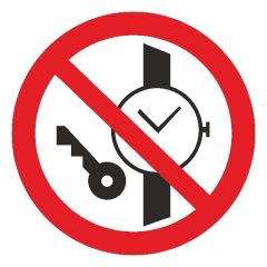 Знак Запрещается иметь при (на) себе металлические предметы d-250 пластик ПВХ фото 1