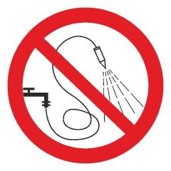 Знак Запрещается разбрызгивать воду d-150 мм пластик ПВХ фото 1