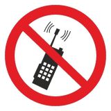 Знак Запрещается пользоватся мобильным телефоном d-150 мм пластик ПВХ фото 1