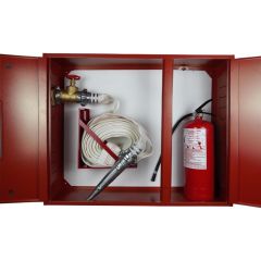 Кран-комплект ЕС-51-1-РС-50 (Шкаф пожарный ШП-90/70-НС Красный) + 1 огнетушитель ВП-5 фото 1