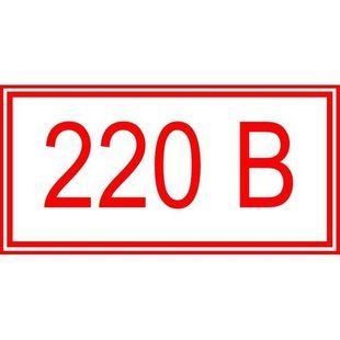Знак Напруга 220 вольт 100х50 с-к плiвка 000024613 фото