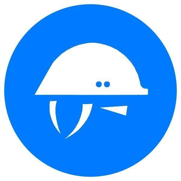 Знак Работать в каске! d-150 с-к пленка 000018924 фото