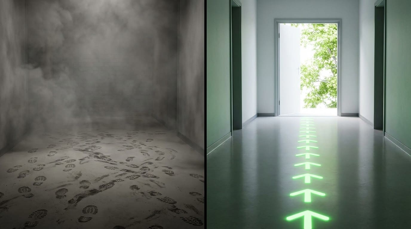 Эффективность систем противопожарной защиты: задымленное помещение против четкого пути эвакуации