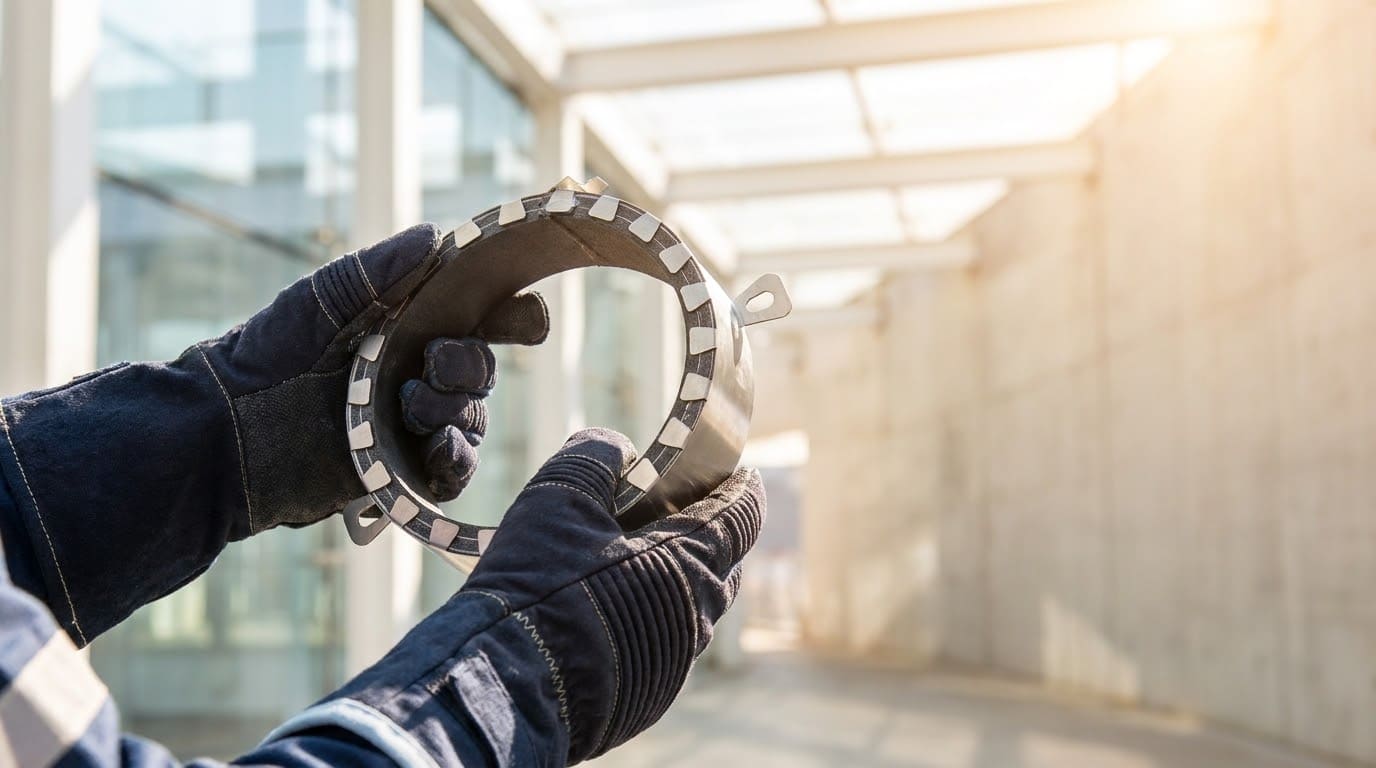 Правильно змонтована протипожежна муфта на пластиковій трубі опалення"