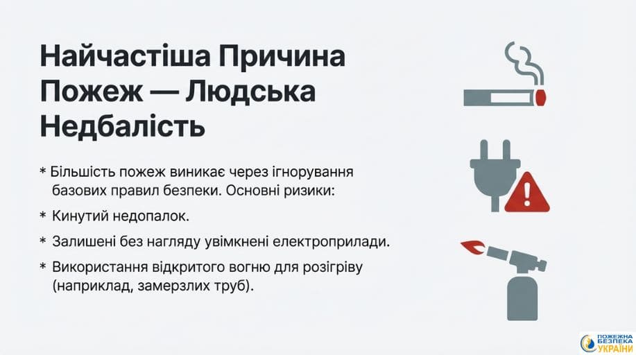 Причини виникнення пожеж