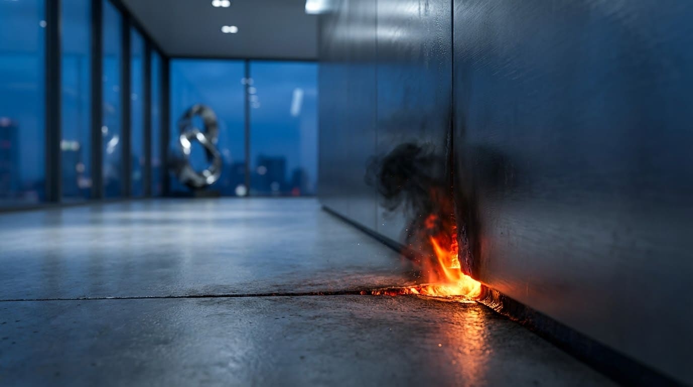 Поширення вогню та диму через негерметичні лінійні стики у приміщенні