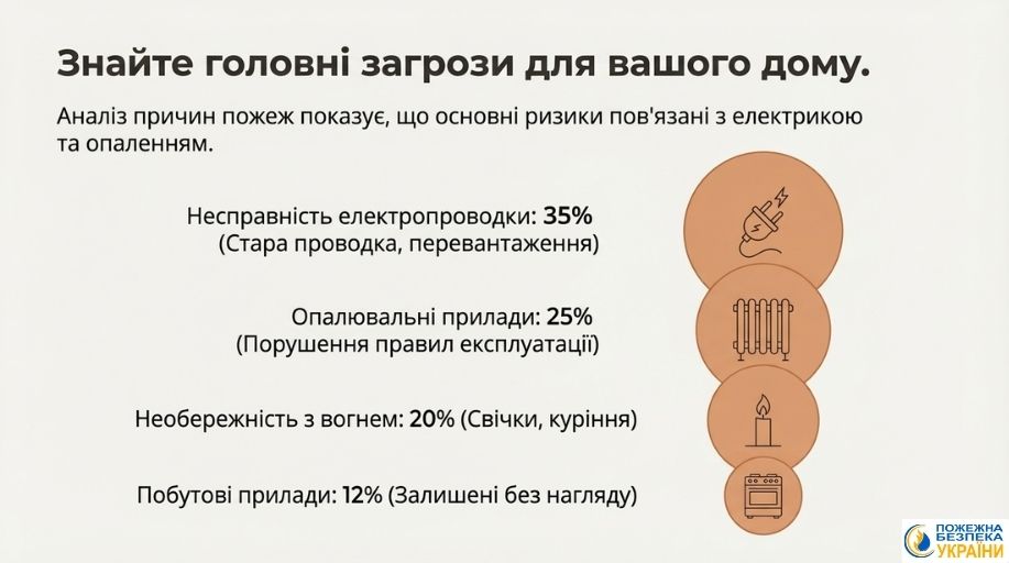 Основні загрози пожежі вдома