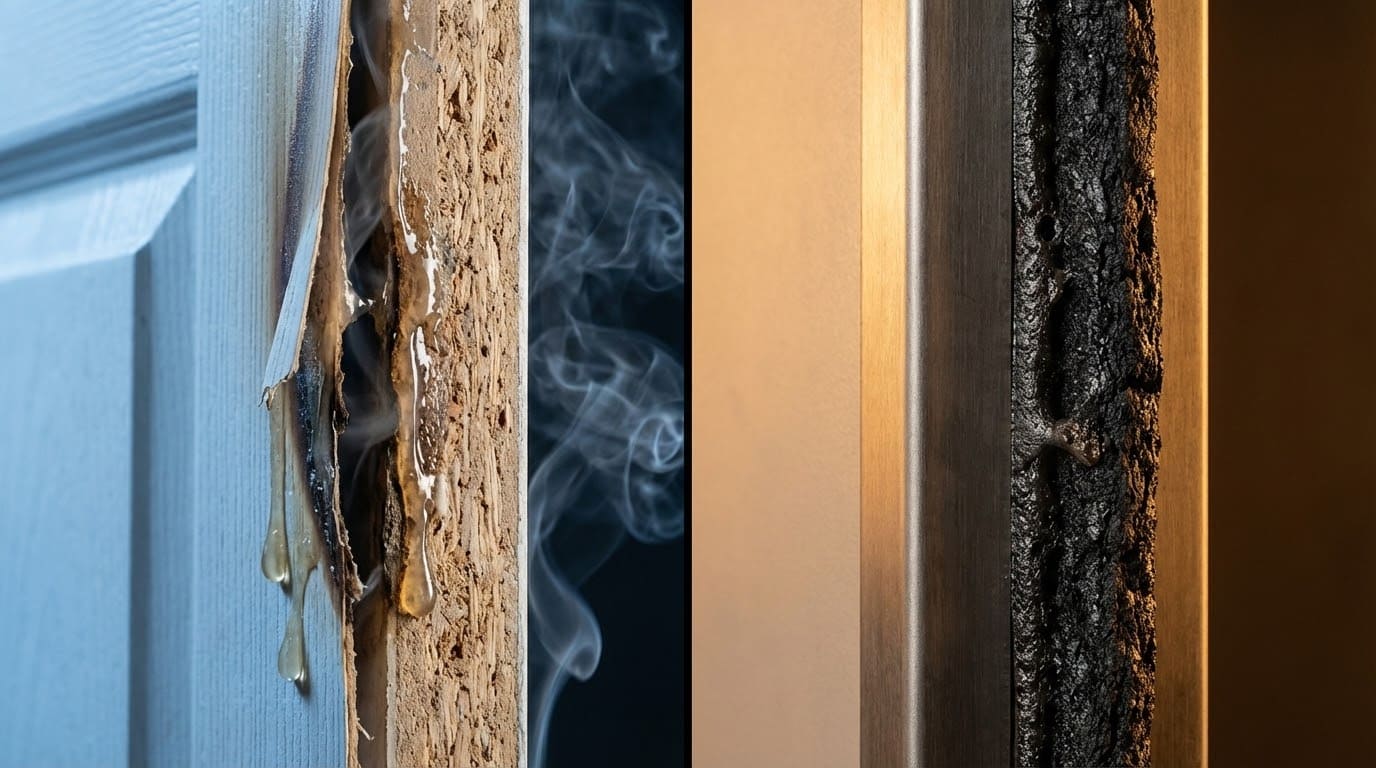 Реакція терморозширювальної стрічки та вогнестійкого ущільнювача на вплив високих температур