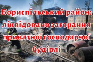 Бориспольский район: ликвидировано возгорание частного хозяйственного здания