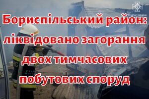 Бориспольский район: ликвидировано возгорание двух временных бытовых сооружений