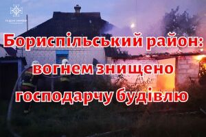 Бориспольский район: огнем уничтожено хозяйственное здание и спасен рядом расположенный жилой дом