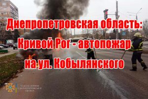 Днепропетровская область: Кривой Рог - автопожар на ул. Кобылянского