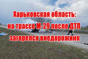 Харьковская область: на трассе М-29 после ДТП загорелся внедорожник