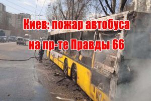 Київ: пожежа автобуса на пр-ті Правди 66