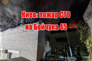 Київ: пожежа СТО на Бойчука 45