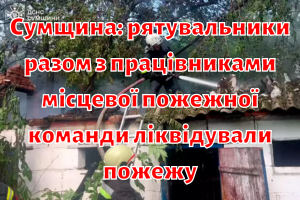 Сумщина: рятувальники разом з працівниками місцевої пожежної команди ліквідували пожежу