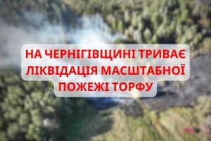 На Чернігівщині триває ліквідація масштабної пожежі торфу