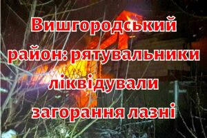 Вишгородський район: рятувальники ліквідували загорання лазні