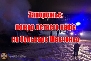 Запоріжжя: пожежа літнього кафе на бульварі Шевченка