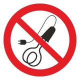Знак Забороняється користуватися електронагрів. прилад. d-150 пластик ПВХ фото 1