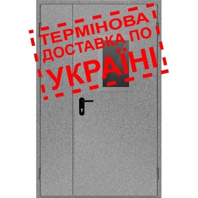 Двері протипожежні металеві з склінням ДМП ЕІ60-2-2100x1200 прав., ЄвроСтандарт фото 1