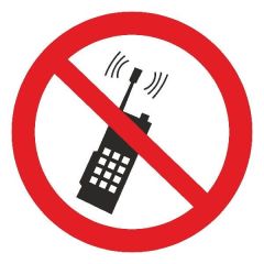 Знак Забороняється користуватись мобільним телефоном d-150 пластик ПВХ фото 1