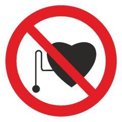 Знак Забороняється робота осіб з стимул. серцевої діяльності d-150 пластик ПВХ фото 1