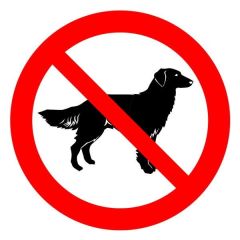 Знак Забороняється вхід (прохід) з тваринами d-150 пластик ПВХ фото 1