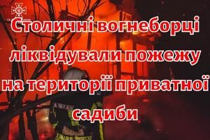 Столичні вогнеборці ліквідували пожежу на території приватної садиби